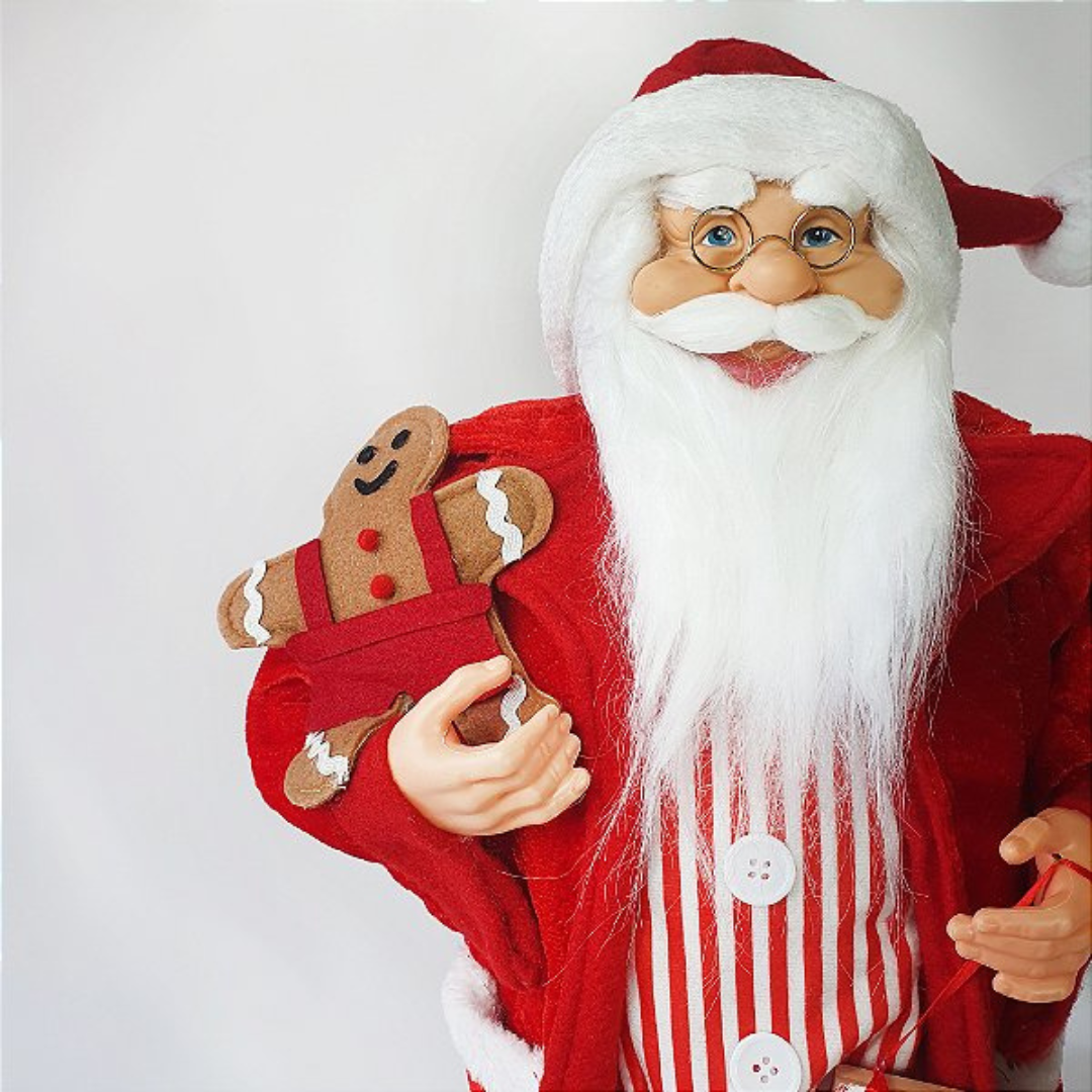 Papai Noel Decorativo Pijama - 60cm - Casa de Paetê