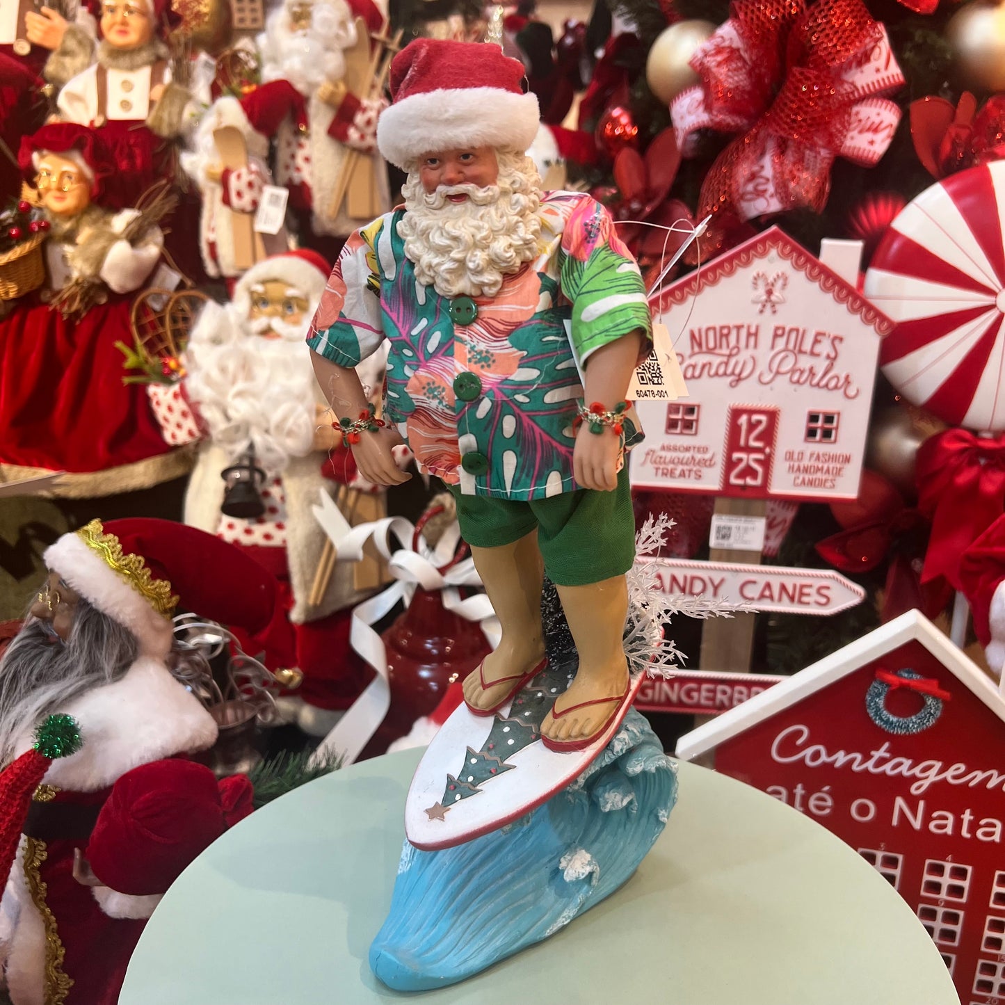 Papai Noel Surfista c/ Prancha Colecionável