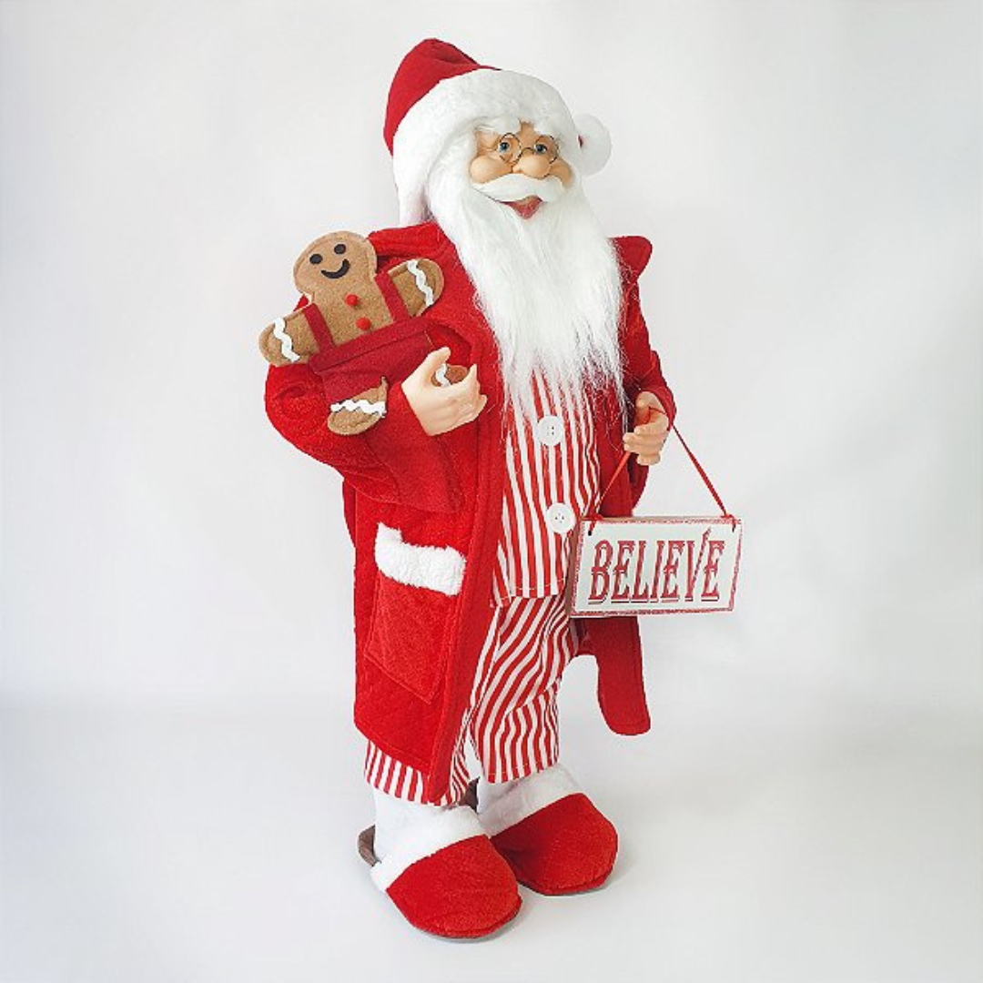 Papai Noel Decorativo Pijama - 60cm - Casa de Paetê