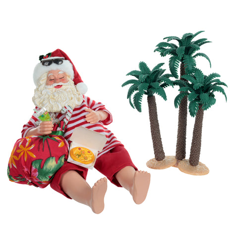 Papai Noel na Praia Sentado Colecionável