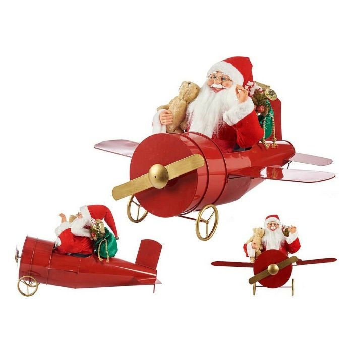 Papai Noel no Avião com Movimento e Som - 86cm - Casa de Paetê