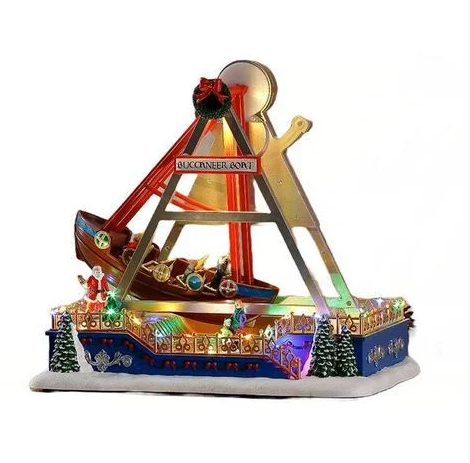 Barca Viking Natalino com Luz e Movimento – Vila de Natal Iluminada