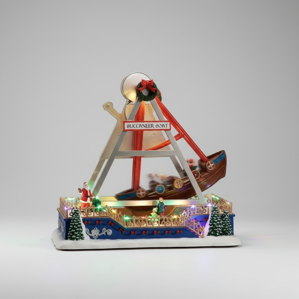 Barco Viking Natalino com Luz e Movimento – Vila de Natal Iluminada