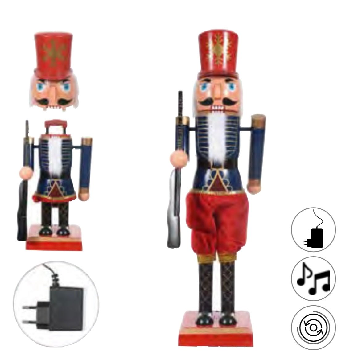 Saldado Quebra Nozes com Movimento e Som - 1,10cm - Casa de Paetê
