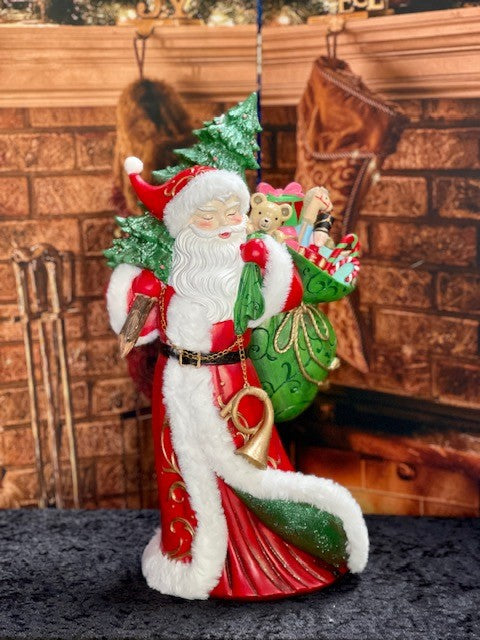 Papai Noel Presente de Natal Luxo Resina 52,5cm - Casa de Paetê