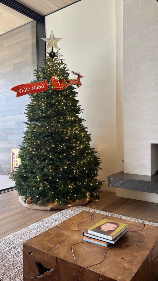 Ponteira para Árvore de Natal Trenó em Movimento - bivolt - Casa de Paetê