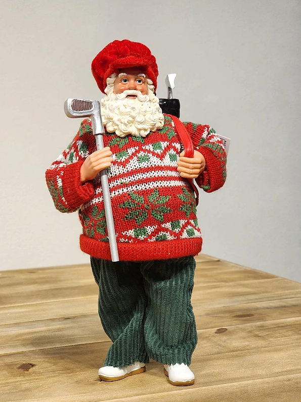 Papai Noel Golfista Colecionável - 27,5cm
