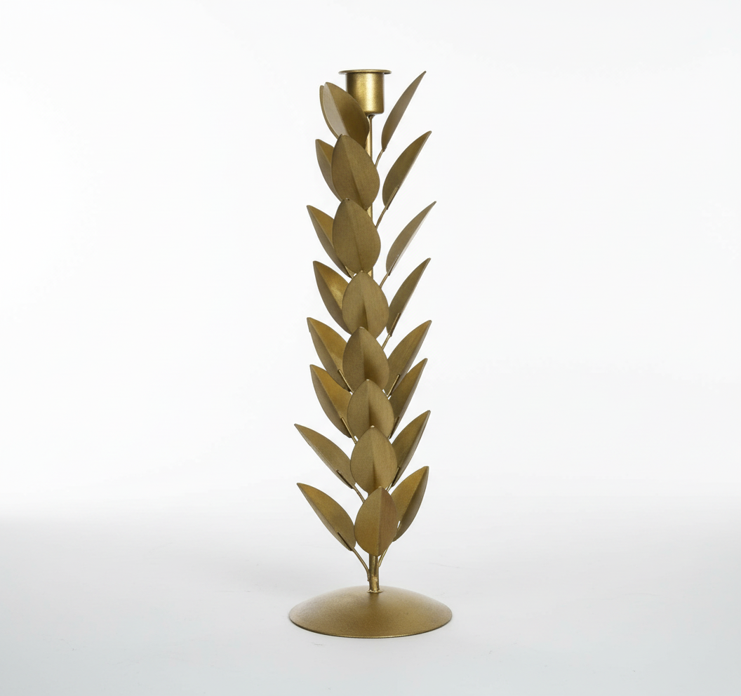 Castiçal Dourado de Aluminio 32cm