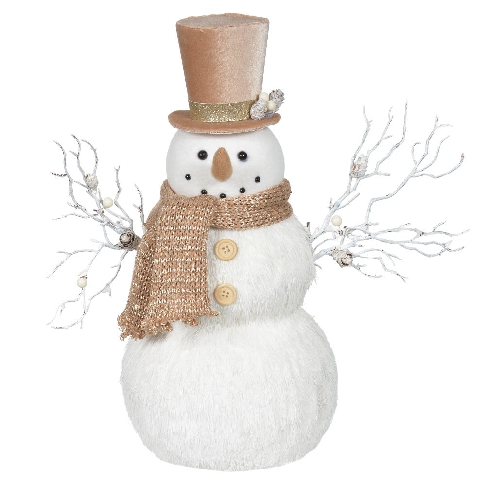 Boneco de Neve Natal Cartola Luxo - 37cm - Casa de Paetê