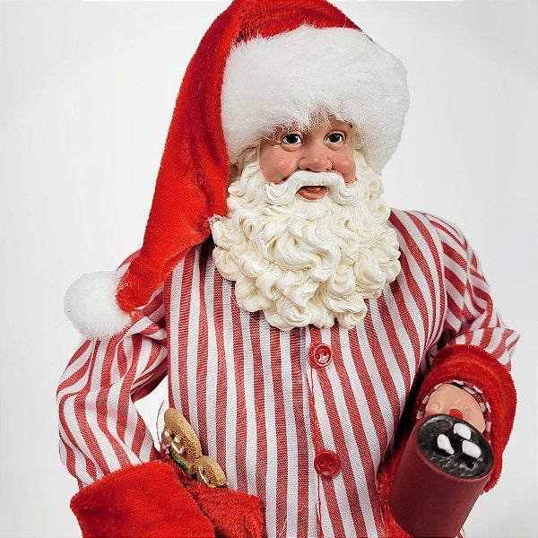 Papai Noel Decorativo de Pijama - 27cm - Casa de Paetê