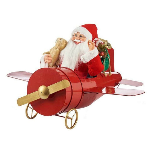 Papai Noel no Avião com Movimento e Som - 86cm - Casa de Paetê