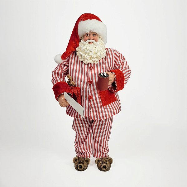 Papai Noel Decorativo de Pijama - 27cm - Casa de Paetê