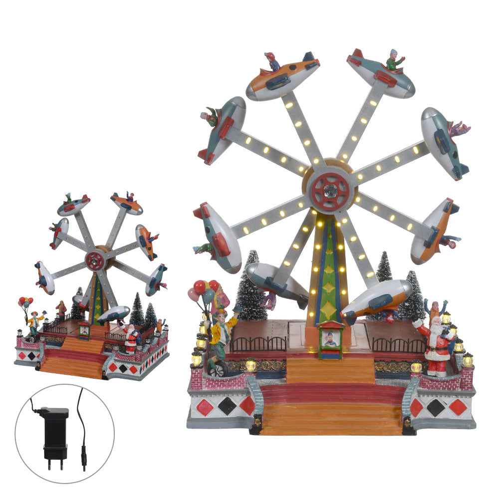 Cenário Vila Roda Gigante de Avião Dublo com Luz e Movimento