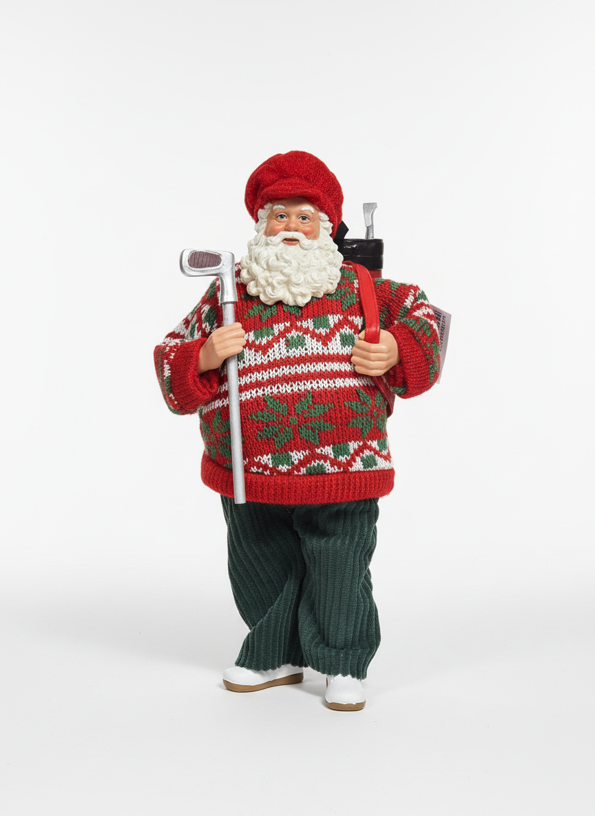Papai Noel Golfista Colecionável - 27,5cm
