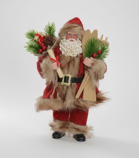 Papai Noel Rústico Luxo Colecionável 28cm