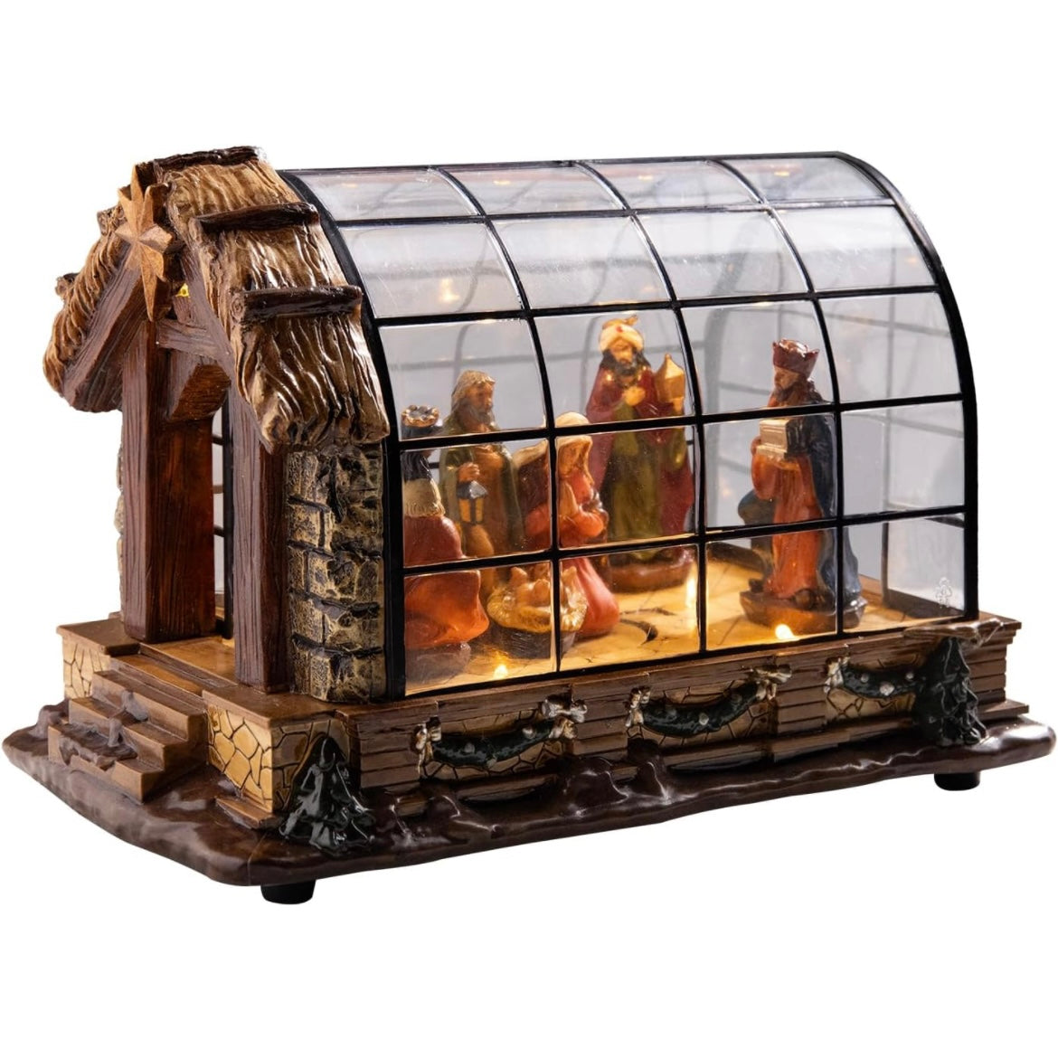 presepio natalino com som e led casa de paete