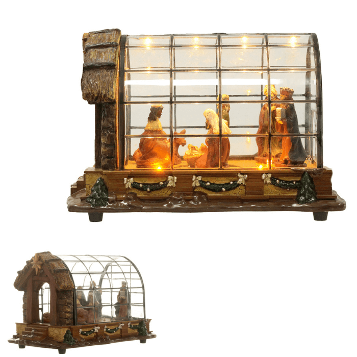 presepio natalino com som e led casa de paete 2