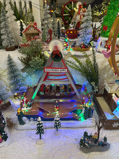 Barca Viking Natalino com Luz e Movimento – Vila de Natal Iluminada