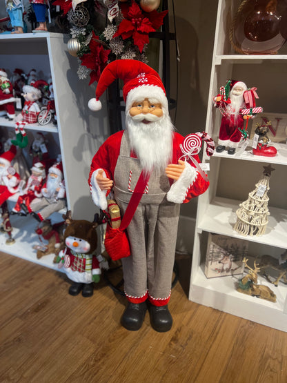 Papai Noel Com Presentes Vermelho e Bege - 120cm