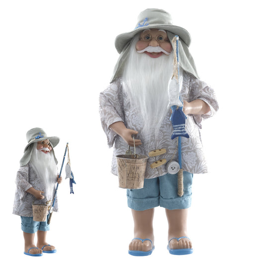 Papai Noel em Pé Pescador - 40cm