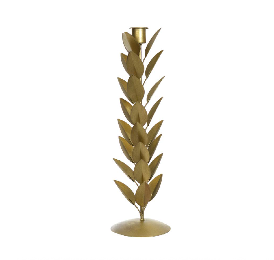 Castiçal Dourado de Aluminio 32cm