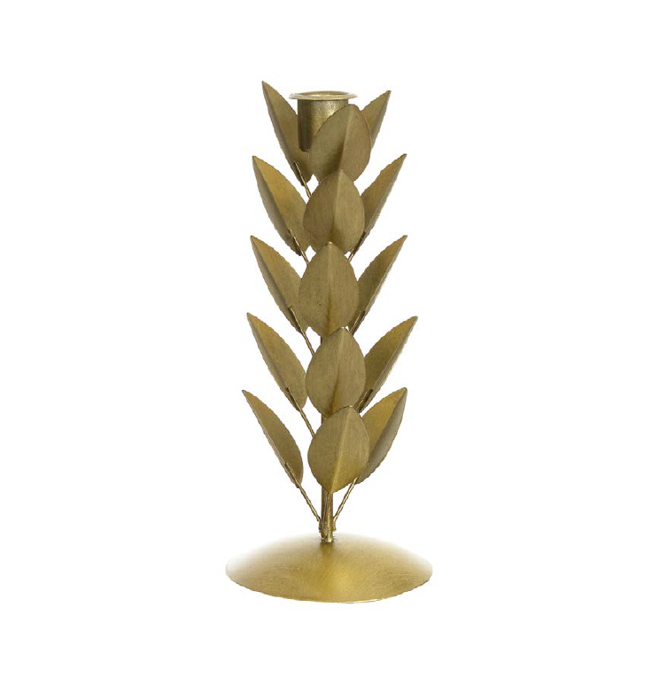 Castiçal Dourado de Aluminio 32cm