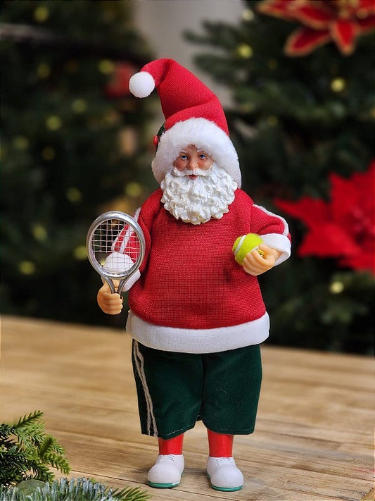 Papai Noel Jogando Tenis - 30cm - Casa de Paetê