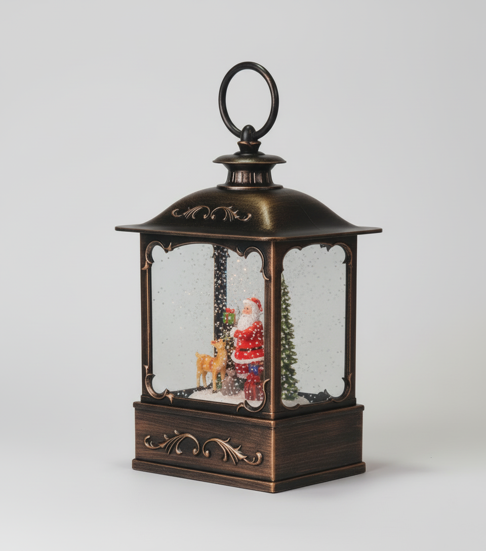 Lanterna Natalina Decorativa Cenário (Ouro Velho)