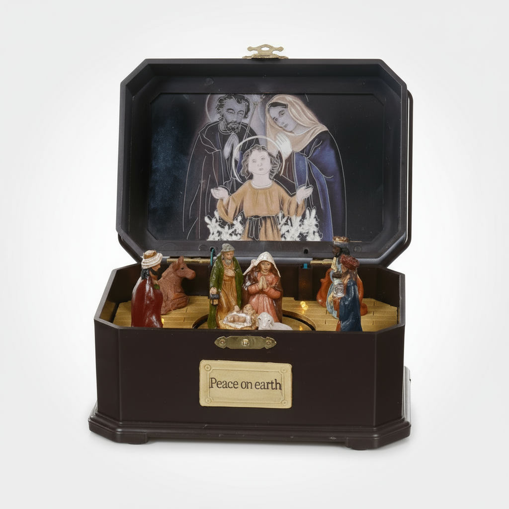 Vila Religiosa Caixa Presépio com Led Som e Movimento