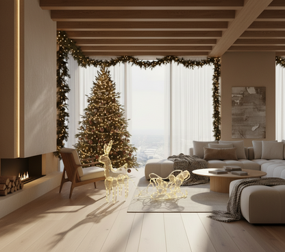 Rena com Trenó de Strobo (Branco Quente) 220v - 150x60cm