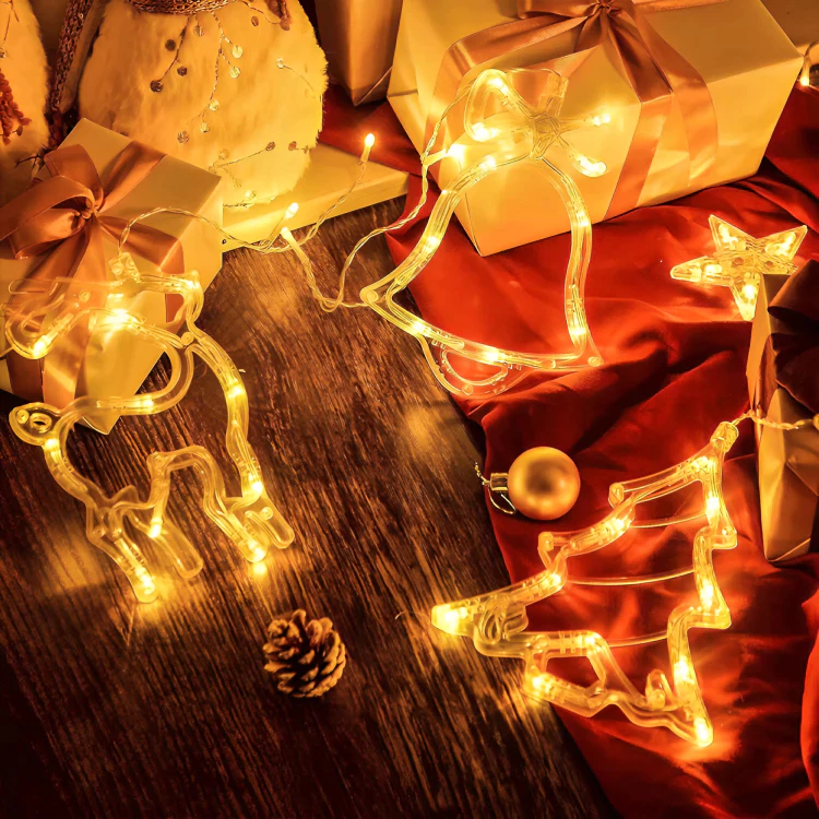 Cascata com Pisca e Estrela 138LEDs Decoração Natalina com 8 Funções (Branco Quente)