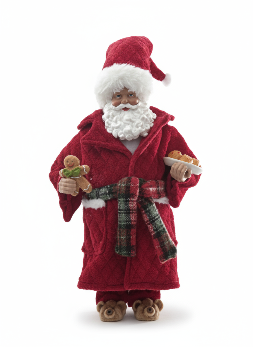 Papai Noel de Pijama c/ Biscoitos 30cm