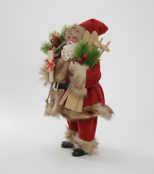 Papai Noel Rústico Luxo Colecionável 28cm