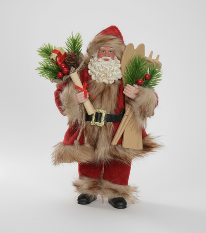 Papai Noel Rústico Luxo Colecionável 28cm