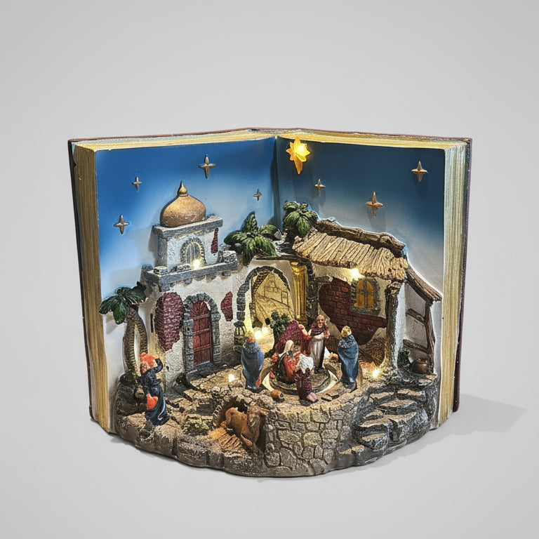 Cenario Vila Religiosa Livro Presepio Com Movimento