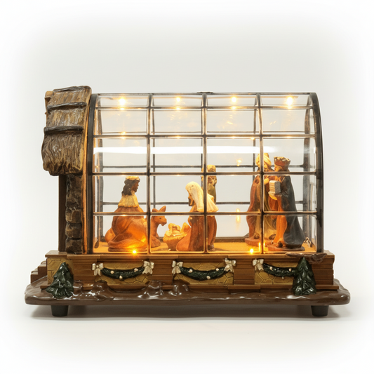 presepio natalino com som e led casa de paete 2