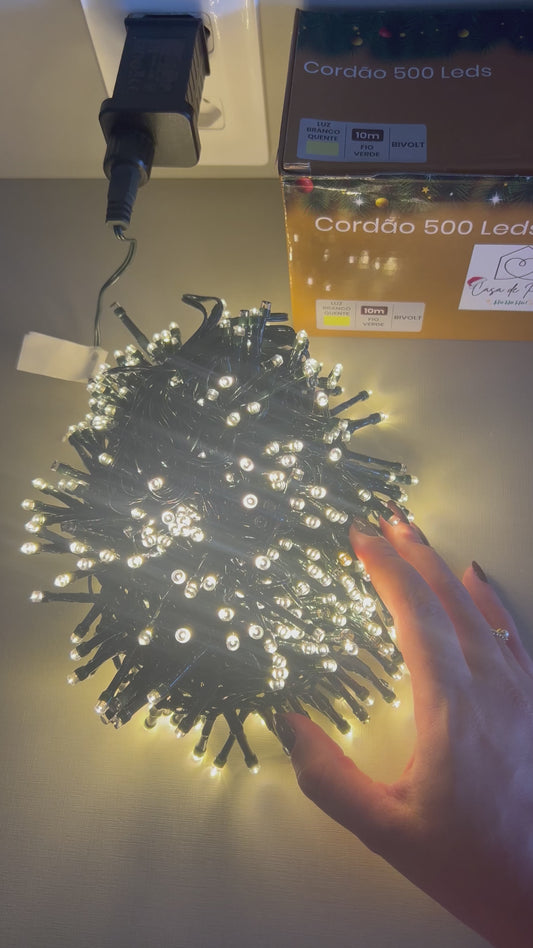 Pisca Strobo Cordão 500 LEDS Casa de Paete