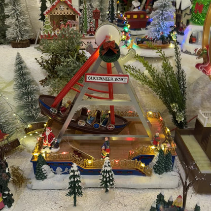 Barca Viking Natalino com Luz e Movimento – Vila de Natal Iluminada